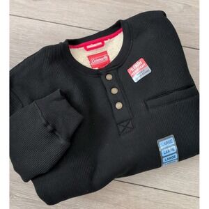 Coleman Sz Large Sweatshirt Pocket Buttons Combed Waffle Design Stain Res NWT